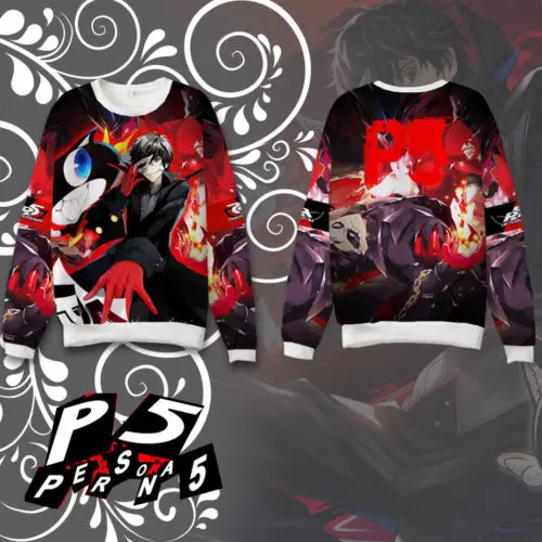 Игра persona5 унисекс Толстовка повседневное пальто толстовка прохладный черный