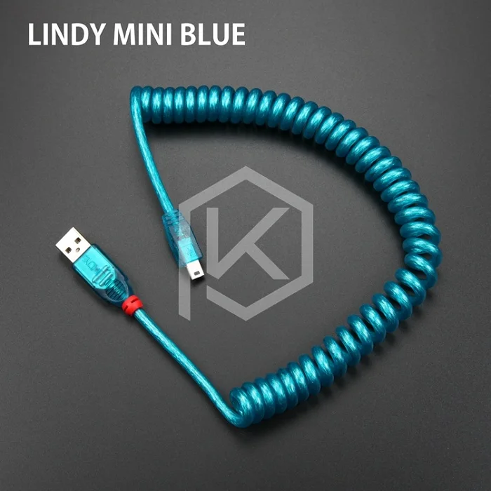 LINDY кабель провод механическая клавиатура GH60 USB кабель mini USB порт для покера 2 GH60 Комплект клавиатуры DIY - Цвет: Lindy Mini Blue