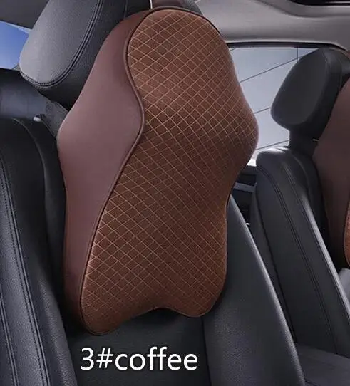 3 coffee Автомобильная подушка для сиденья, подголовник, подушка для шеи, универсальная, подходит для внедорожников, седанов, переднее/заднее сиденье, автозапчасти, космическая память, foamWh - Цвет: 3 coffee