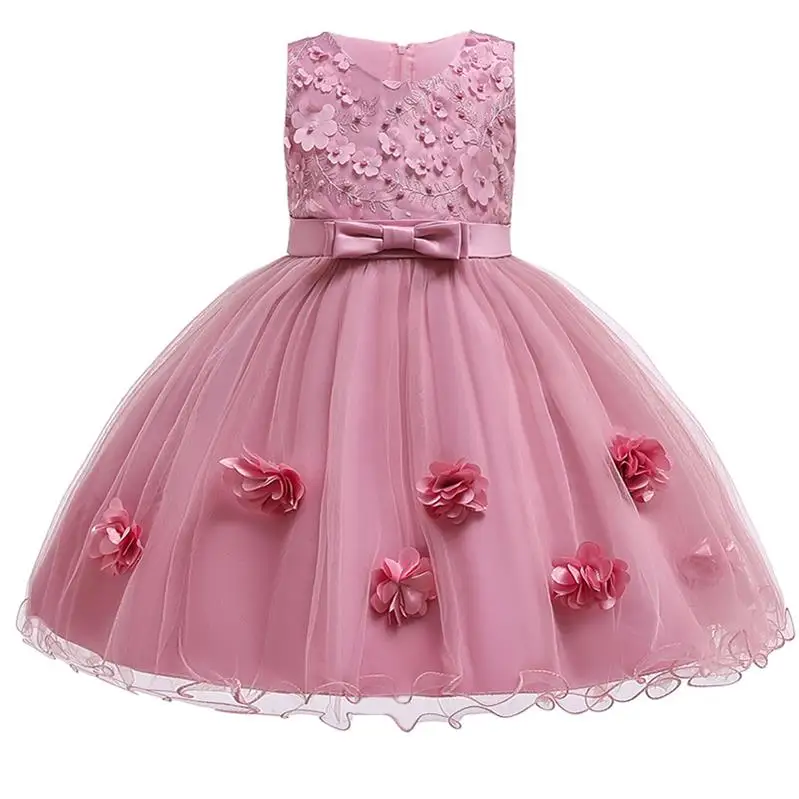 Dark pink Г. платье подружки невесты для девочек Детские платья для девочек платье-пачка принцессы вечерние платья на свадьбу от 2 до 10 лет, Прямая поставка - Цвет: Dark pink