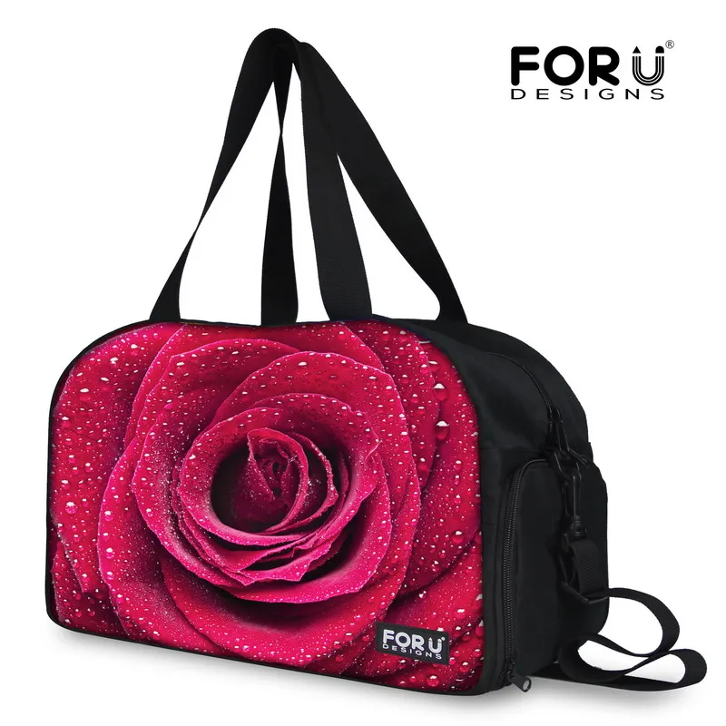 

FORUDESIGNS Women Large Travel Luggage Tote Bag Colorful Flower Print Duffle Bags for Women Handbag With Independent Shoe Pocket
