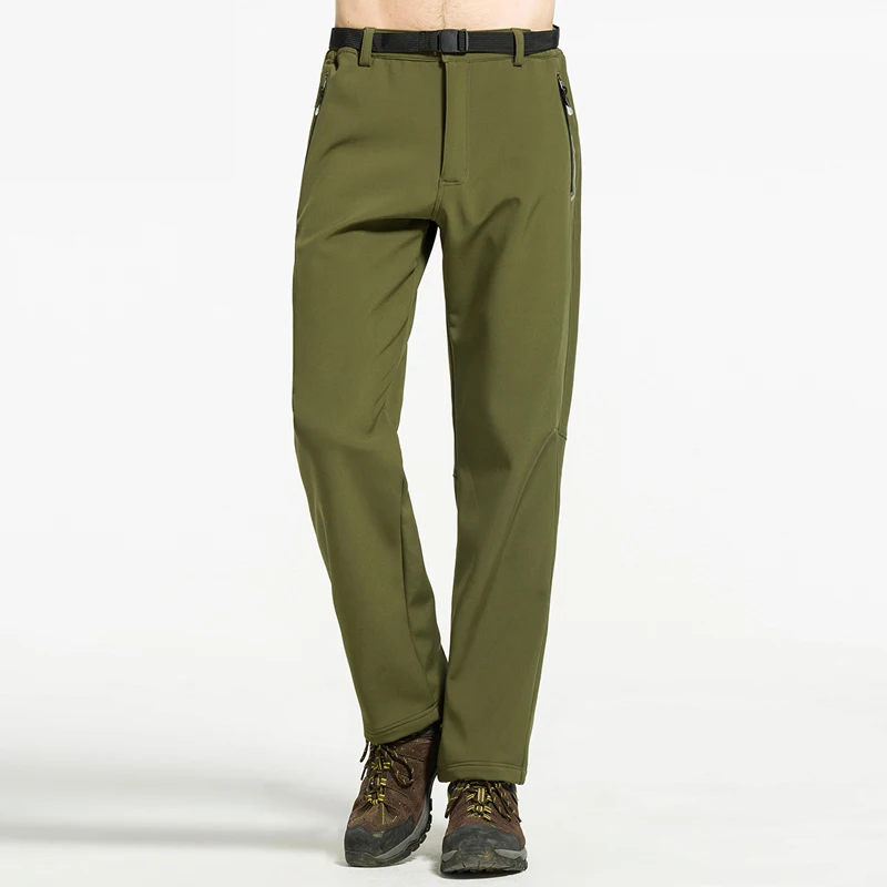 Men ArmyGreen NUONKEO новые уличные походные брюки женские мужские зимние весенние водонепроницаемые флисовые спортивные лыжные треккинговые альпинистские ветрозащитные брюки PM12 - Цвет: Men ArmyGreen