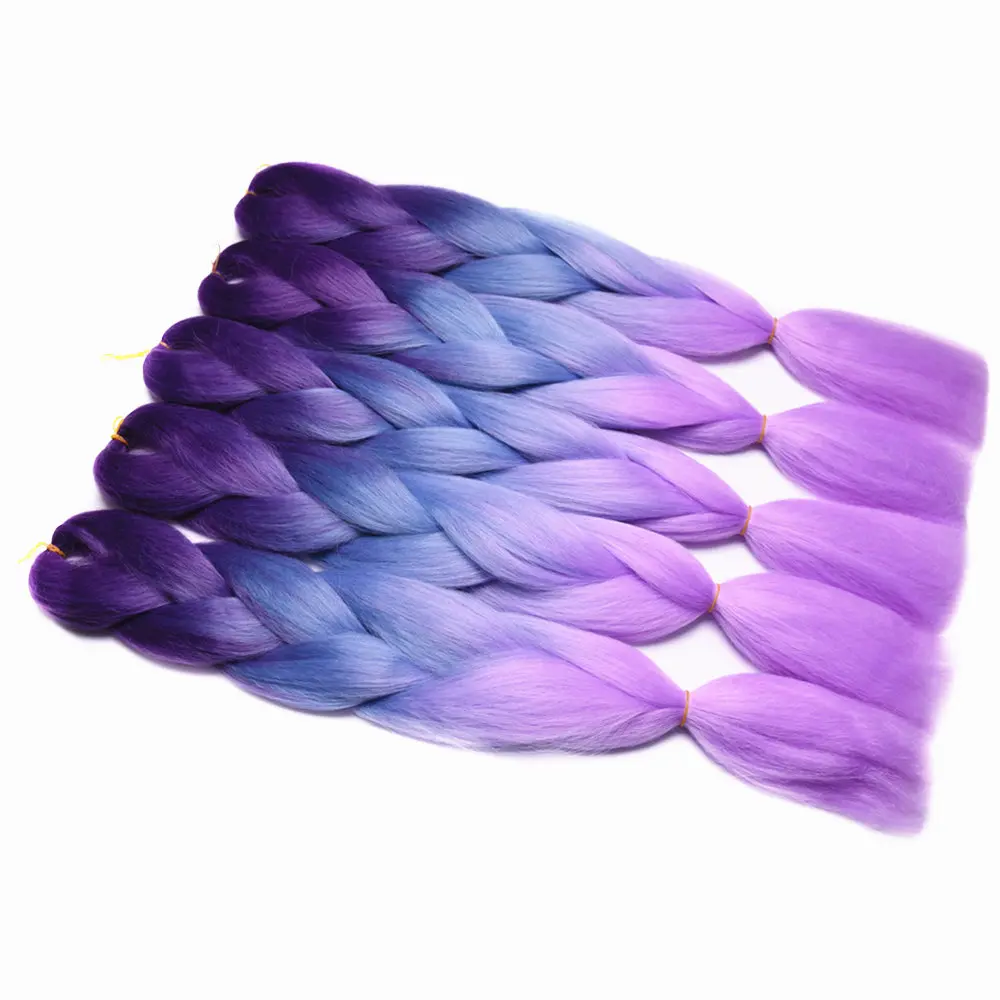 

Feilimei Ombre Jumbo Braiding Hair Extensions 60cm 100g Synthetic Brown Blonde Gray Pink Purple Blue Crochet Braids Hair Bundles