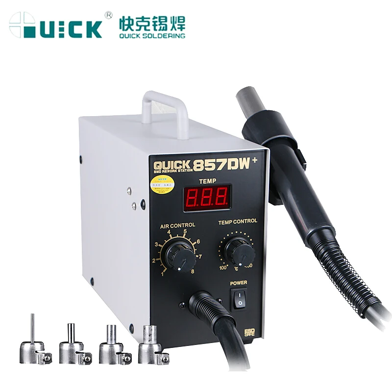 Quick 857dw+adjustable Hot Air Gun Station Helical Wind 580w Smd Rework With Heater Soldering | Инструменты