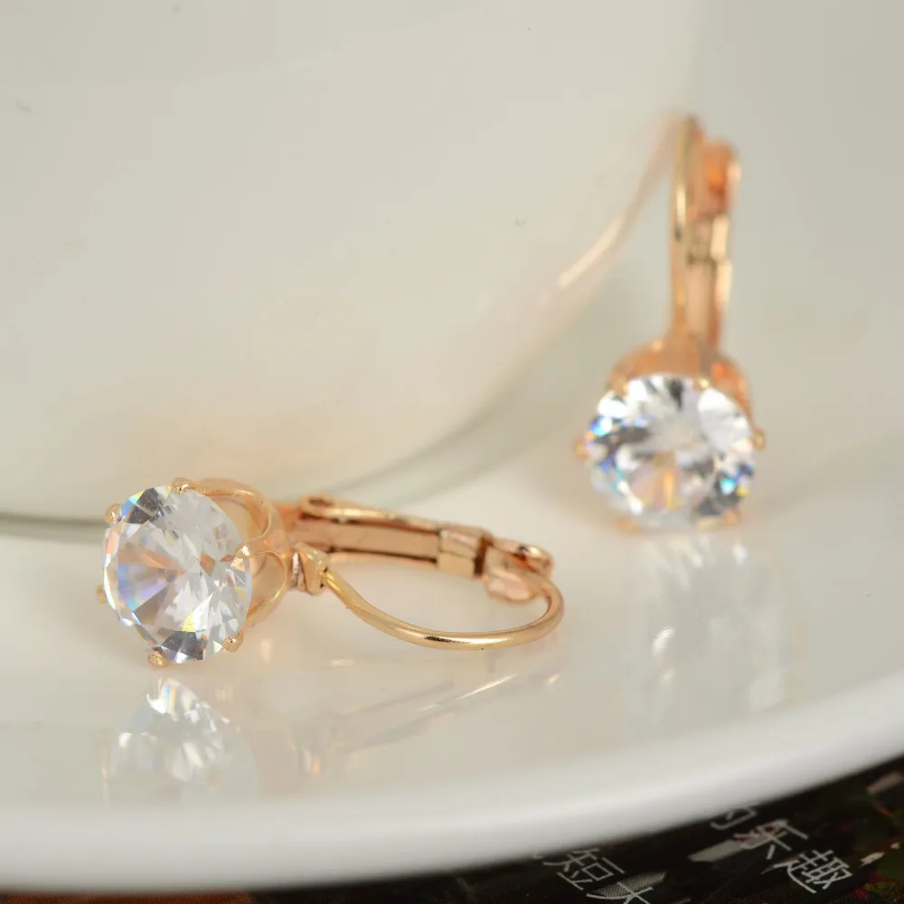 Женские Модные цвет серебристый Золотой Цвет белые серьги Стад горный хрусталь