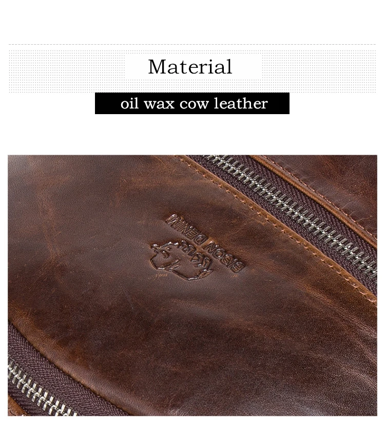 BISON DENIM Мужская нагрудная сумка из натуральной кожи, винтажная сумка на плечо из коровьей кожи, брендовая мужская сумка-мессенджер W2445