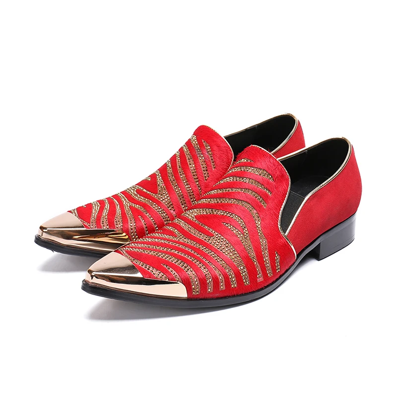 Zapatos hombre/красные блестящие мужские свадебные модельные туфли из натуральной кожи