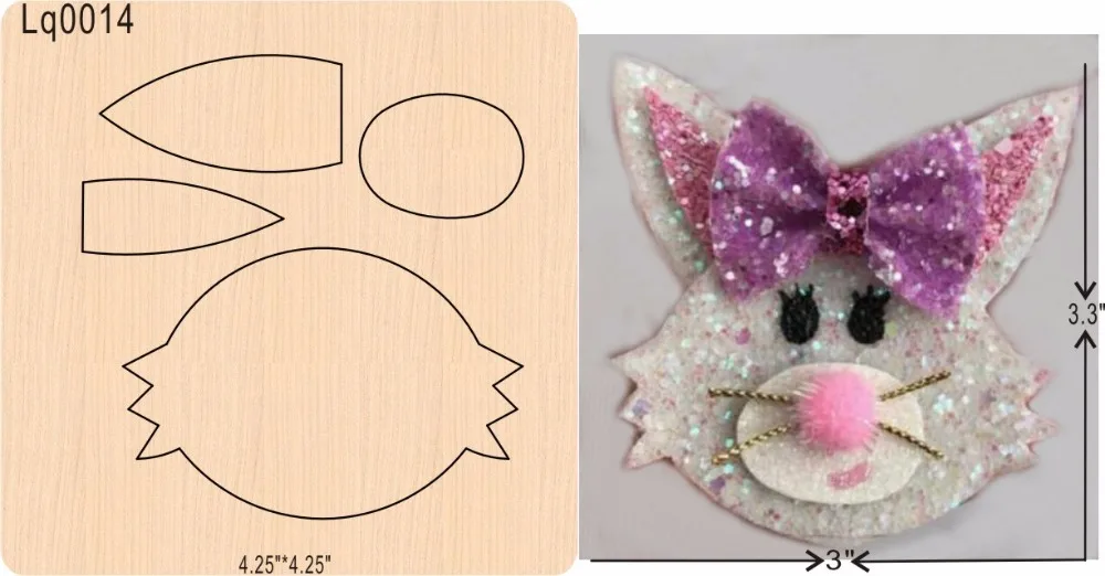

Kitten Head Wood MouldScrapbook Dies Suitable For Market General Machines