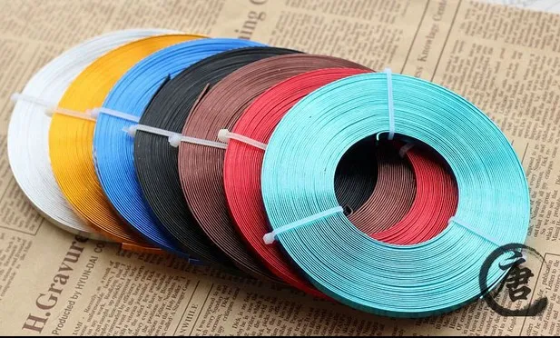 10 цветов плоская анодированная алюминиевая проволока для упаковки 5x1 мм