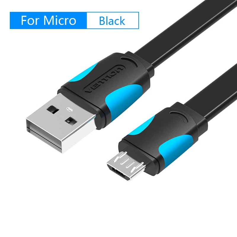 Flat for Micro Vention Micro USB кабель для samsung usb кабель для зарядки супер скорость 1,5 м 1 м USB кабель для синхронизации данных для XIaomi huawei Android кабель - Цвет: Flat for Micro