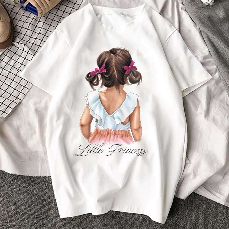 ZSIIBO Harajuku/женская футболка Семейные одинаковые топы для маленьких принцесс