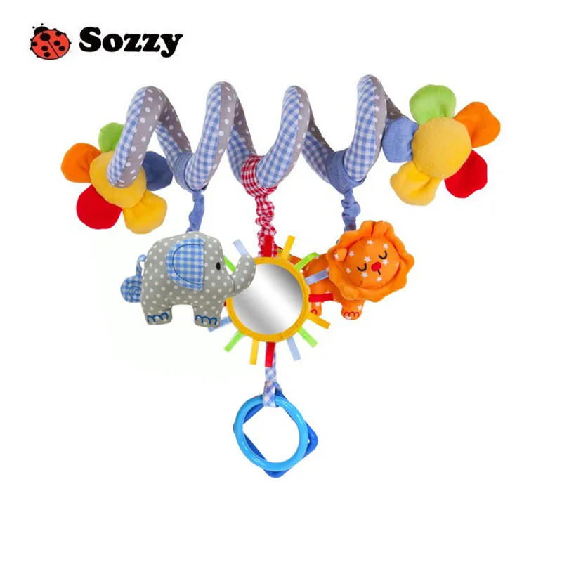 

Sozzy 35cm Baby Rattle Stuffed Plush Doll Magic Mirror Musical Sound Car Bed hanging Toy Toys Bell Ring Infant Elephant Lion