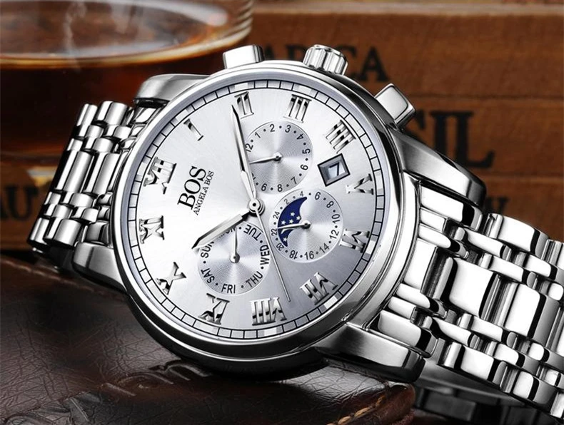 Лидирующий бренд ANGELA BOS маленький циферблат водонепроницаемые светящиеся