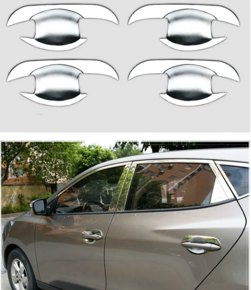 FUNDUOO для Hyundai IX35 Tucson 2009 2014 ABS Хромированная дверная ручка Чаша крышка Накладка