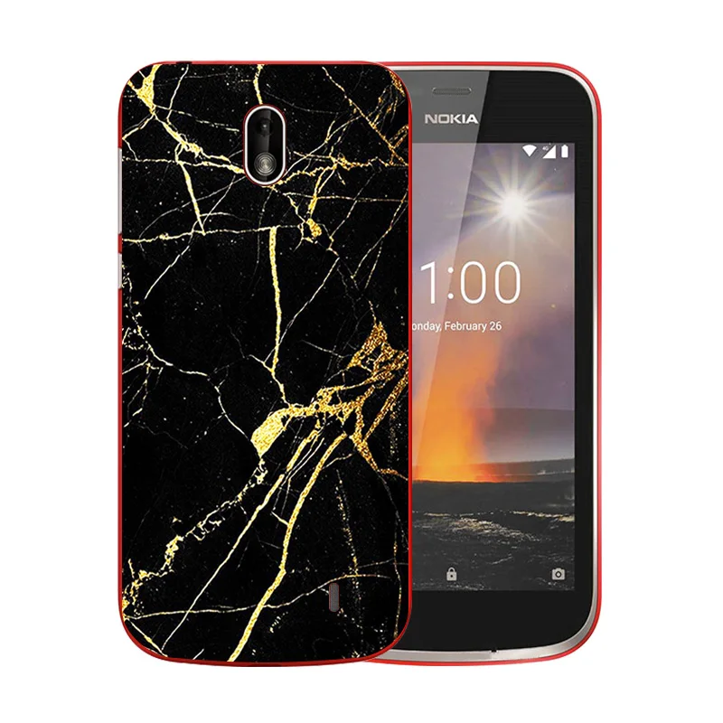 for Nokia 1 2018 Case Covers Marb Pattern Full Protective Ultra Thin TPU Shell 4.5" DIY Picture Phone Cases |