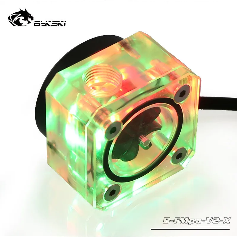 Bykski B-FMpa-V2-X водяного охлаждения расходомер прозрачный акриловый G1/4 RBW 5 V AURA система освещения