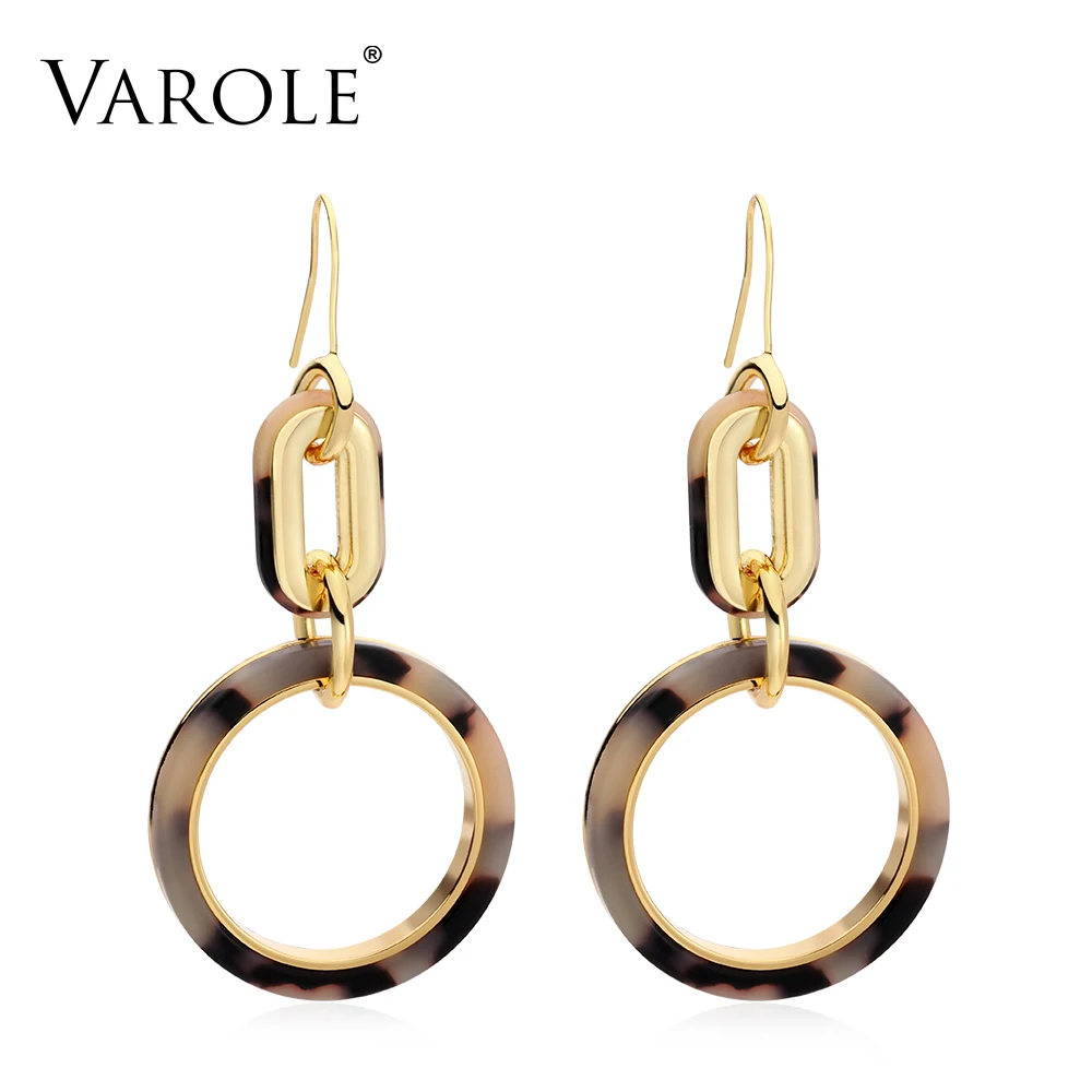

VAROLE Best Gift New Trendy Hawksbill Round Earrings Gold Color Punk Dangle Earring Copper Ear hooks For Women Jewelry Brincos