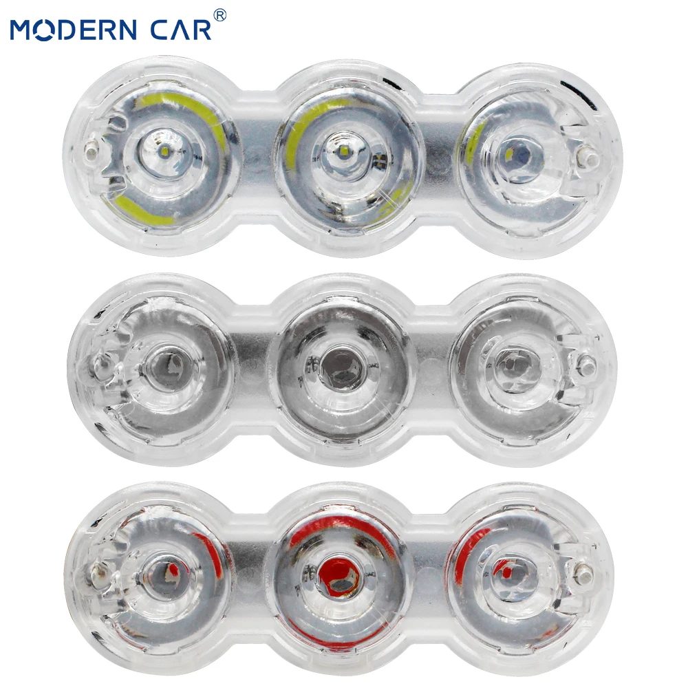 Современный автомобильный один ряд 3 xbulbs 12V DRL дневная ходовая лампа мотоцикла светодиодный светильник ting передние противотуманные фары светильник кронштейн атмосфера светильник s