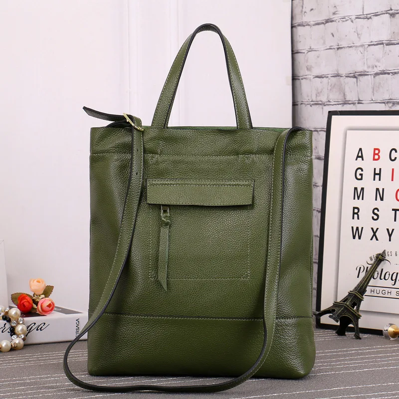 green ZKW новейшая Женская Роскошная сумка из натуральной коровьей кожи, женские повседневные сумки, модная сумка на одно плечо - Цвет: green