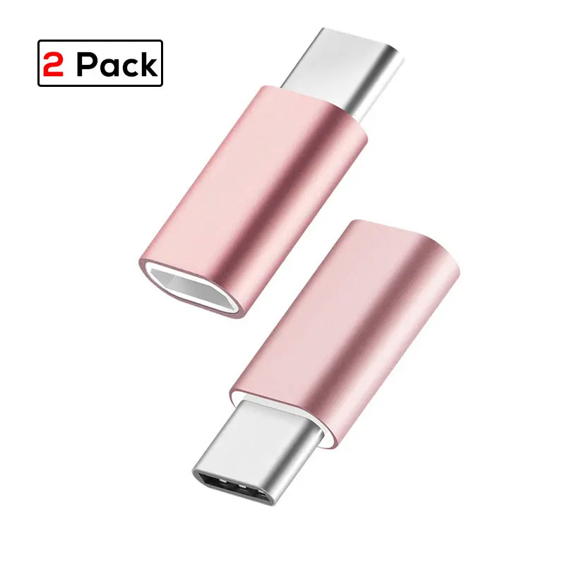 Rose gold SUPTEC 2 шт USB адаптер usb type C штекер Micro USB Женский адаптер типа OTG-C Конвертер Разъем для Macbook samsung huawei - Цвет: Rose gold