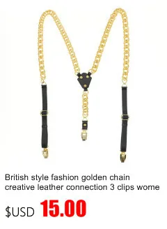 Black Real Leather 6 Clips Suspenders Braces Vintage Casual Suspensorio Tirante Trousers Strap Bretele Dad/Husband's Gift