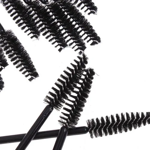 50 Unids/партия кисть для ресниц тушь гребень палочка черный синий желтый пудра