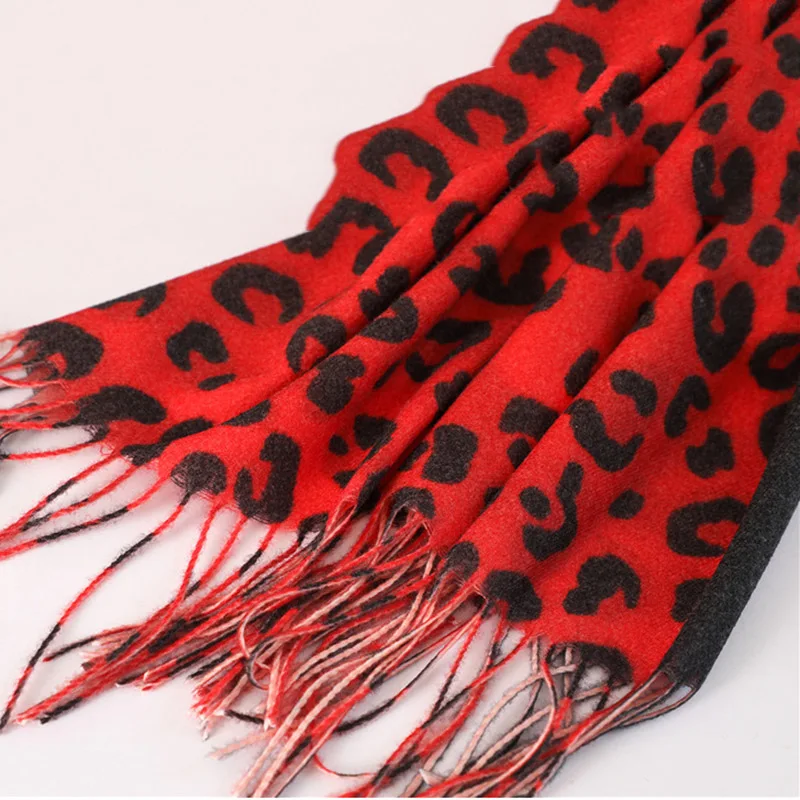 RUNMEIFA Модные женские мягкие имитация кашемировые шали зимние теплые леопардовые