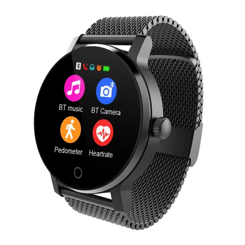 Умные часы Diggro K88H Plus, HD дисплей, монитор сердечного ритма, шагомер, фитнес-трекер, мужские умные часы, подключенные для Android IPhone - Цвет: Black Steel