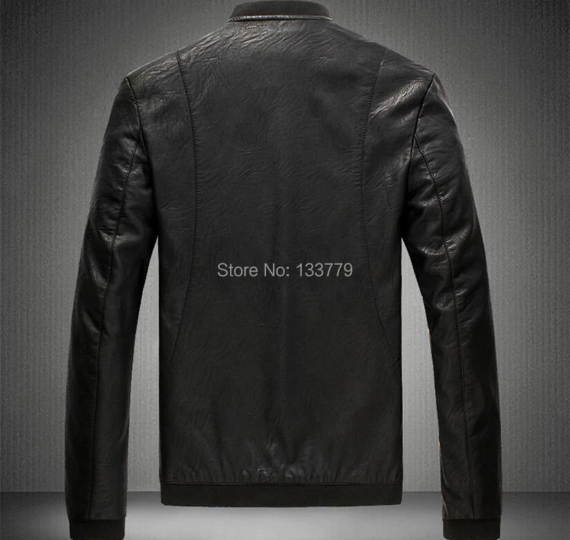 Spring New Men's sheep leather slim motorcycle jackets men black zipper sport plus-size coat fat people coats 5XL 3XL | Мужская
