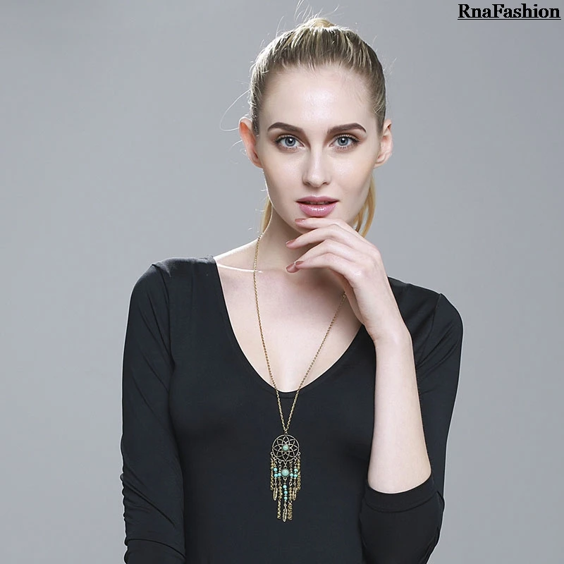 RNAFASHION ювелирные изделия ожерелья и кулоны для женщин в богемном стиле с голубым