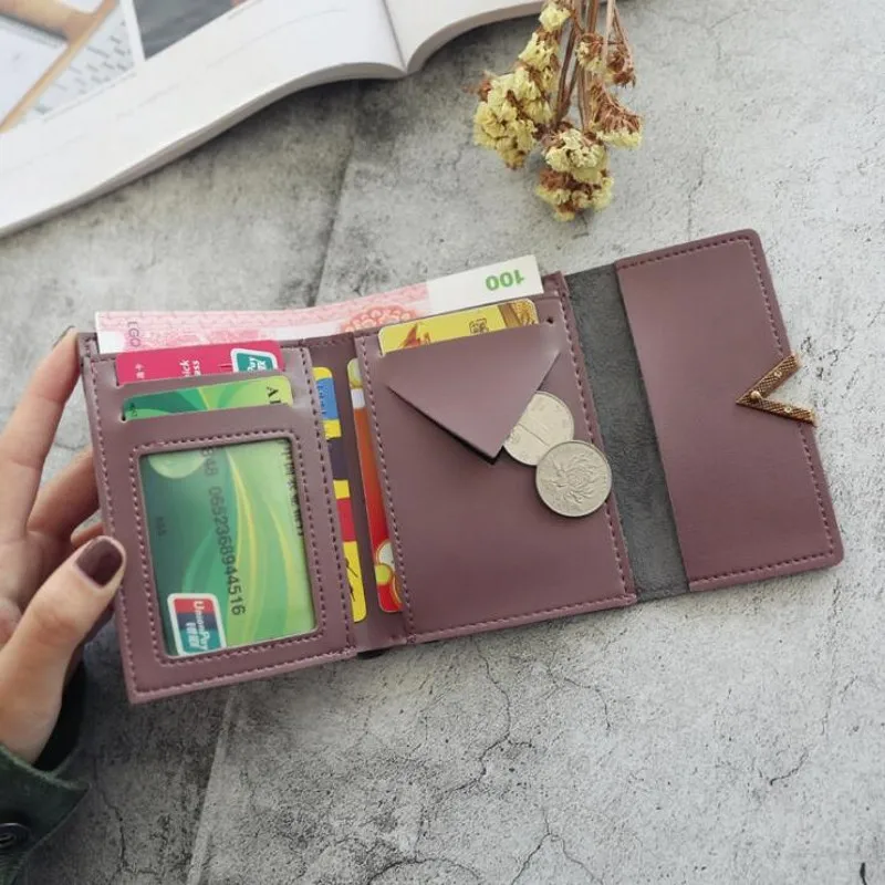 Кожаный женский кошелек 2020 маленький и тонкий с кармашком для монет женские