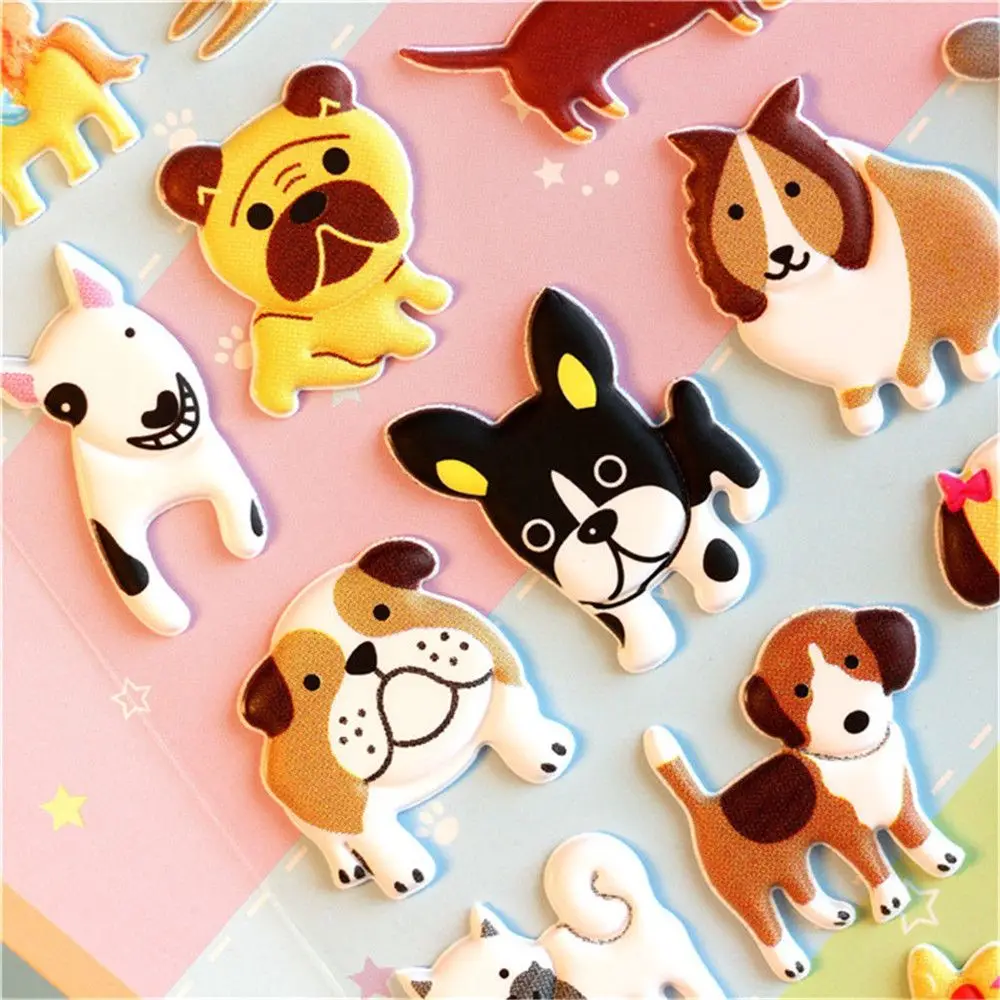 2 листа Kawaii мультфильм наклейки с изображениями собак канцелярские