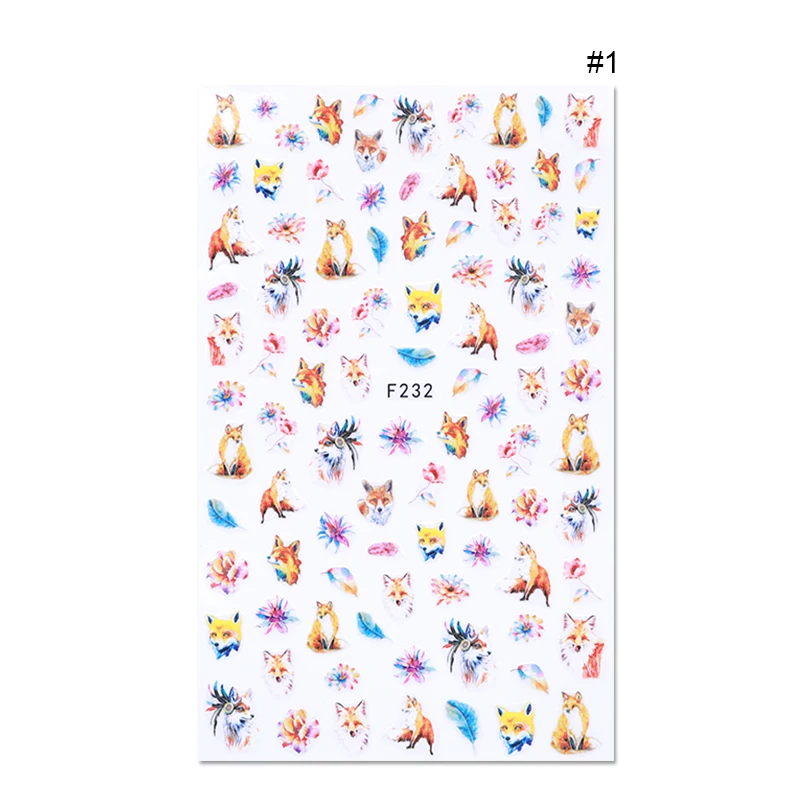 1 Sheet 3D Nail Sticker Deer Fruits Rabbit Carrot Strawberry Art Transfer Decoration | Красота и здоровье