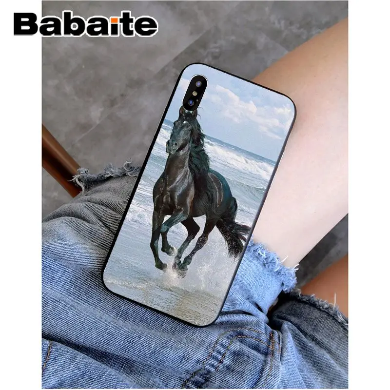 Babaite с принтом животного, лошади DIY Роскошный Высокий протектор на конце чехол для Apple iPhone 8 7 6 6S Plus X XS MAX 5 5S SE XR мобильных телефонов
