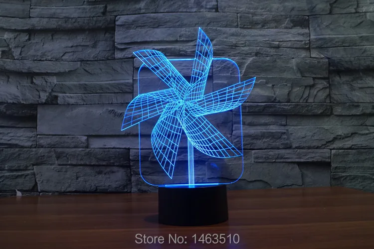 USB красочная ветряная мельница 3D настольная лампа Luminaria светодиодный ночник Дистанционное управление освещением декоративное освещение атмосферная лампа детский подарок