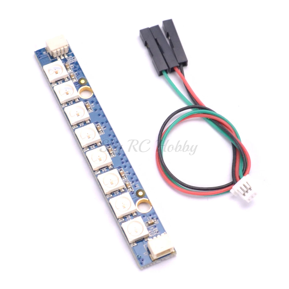 Новое поступление 8X RGB 5050 Светодиодный S программируемый светодиодный фонарь WS2812 Светодиодная лента для гоночного дрона RC FPV