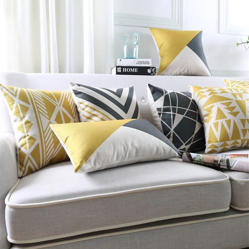 

Nordic Style Retro Gold Geometric Printed Throw Pillow Car Sofa Decor Pillow Case Home Decorative Cushion Cover Almofadas Cojine