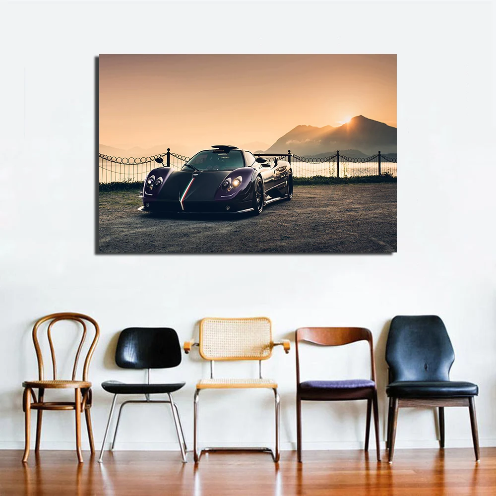 Супер автомобильный постер Pagani Zonda холст с принтом картина рамкой Настенная для