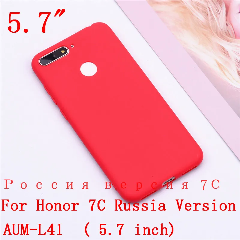 Red Honor 7C 5,7 чехол s on для huawei honor 7C AUM-L41 чехол 5,7 дюймов мягкая задняя крышка из ТПУ для huawei honor 7C чехол для телефона s сумка - Цвет: Red