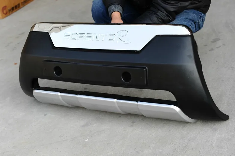 Front bumper Высокое качество пластик ABS Хром Передний+ задний бампер Накладка для 2009-2012 KIA Sorento автомобильный Стайлинг - Цвет: Front bumper