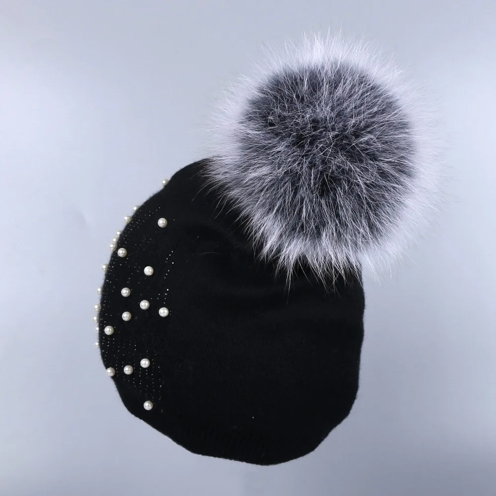 Женская обувь новый дизайн кашемир зимняя вязаная шапка ручной работы из бисера