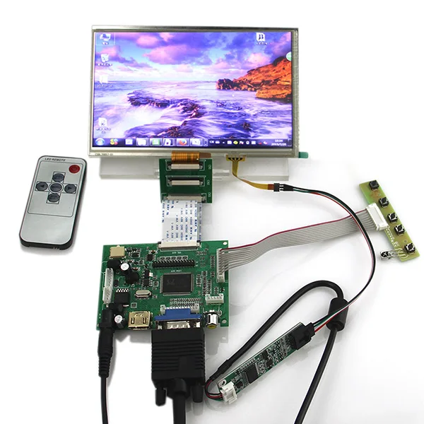 Плата драйвера контроллера + сенсорная панель для Raspberry Pi 7 дюймов 1024x600 ЖК дисплей