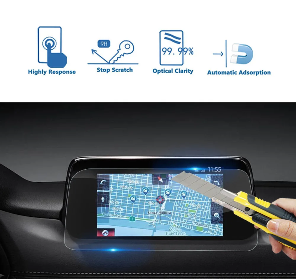 1 шт., Стальная Защитная пленка для экрана для Mazda CX-5 CX5 CX 5, автомобильная gps-навигация, закаленное стекло, защитная палочка для экрана