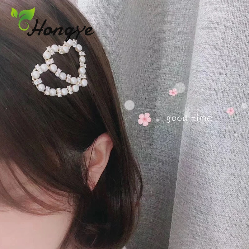 Заколки для волос Hongye с пресноводной жемчужиной девочек 4 вида стилей модные