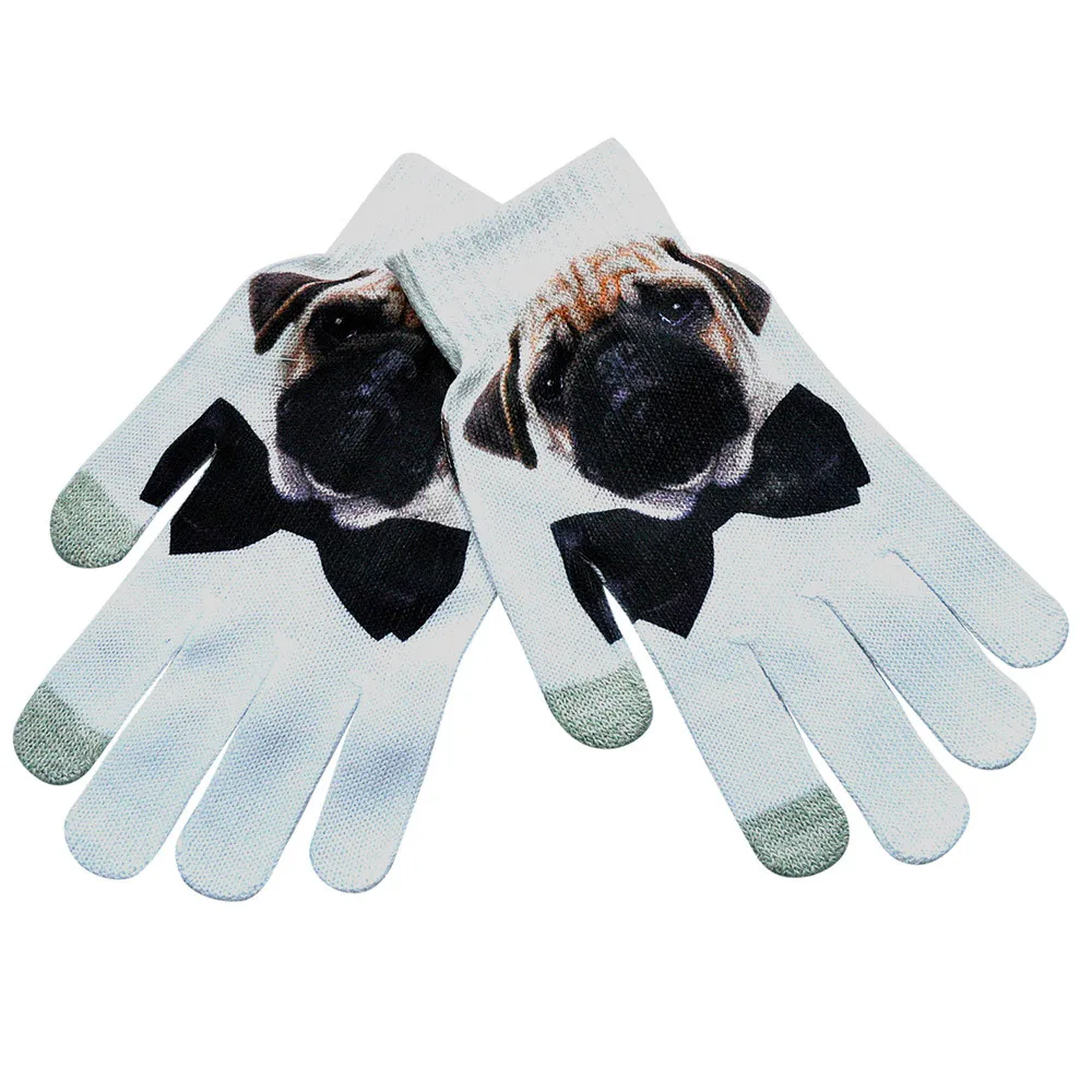 J Женские перчатки guantes, мужские, сохраняющие тепло, 3D принт, вязаные, для экрана телефона, Китти, питомец, милые перчатки, удобные, rekawiczki, зимние перчатки L50 - Цвет: J