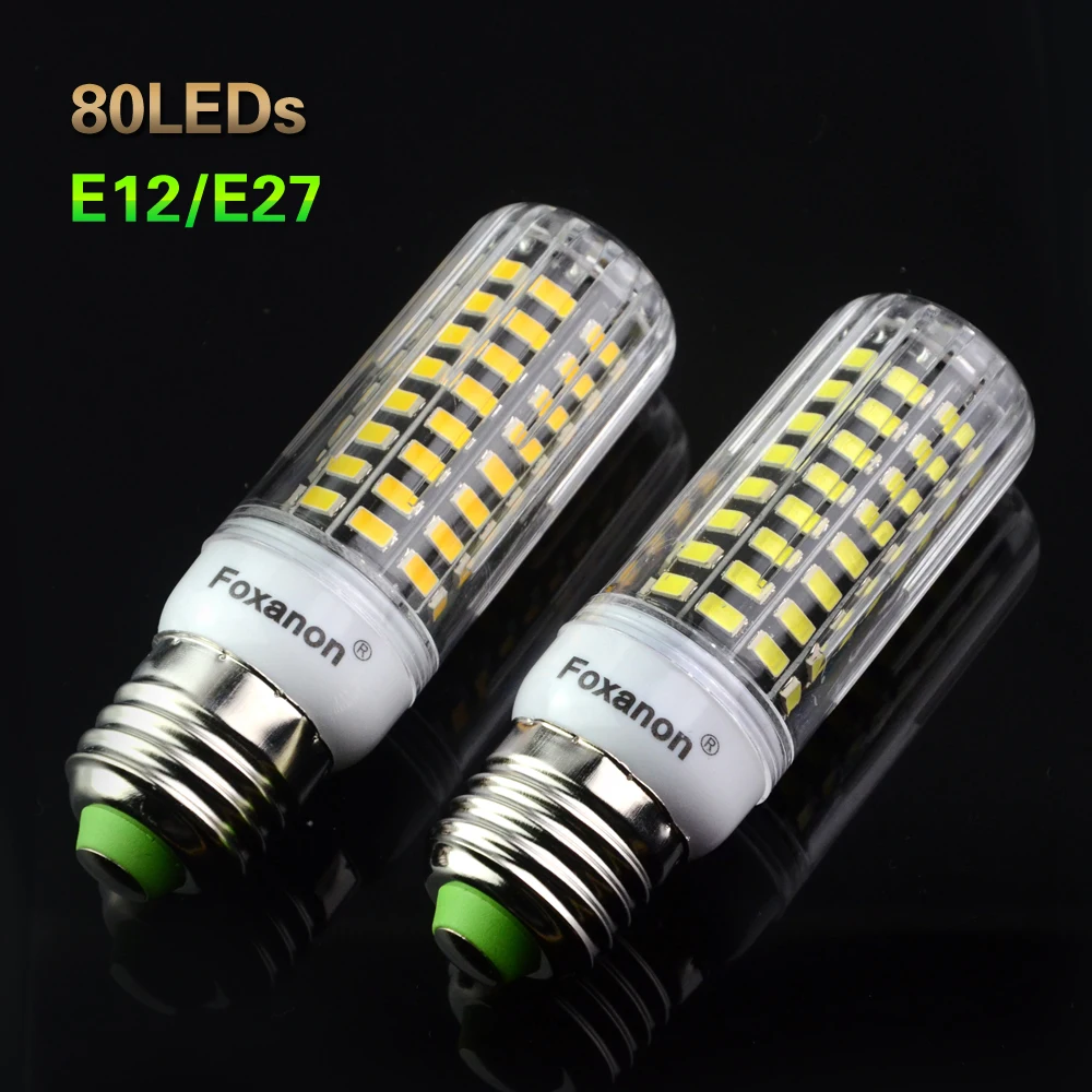 Лампа Foxanon 5733 SMD E27/E26 15 Вт светодиодная лампа E12 кукурузный светильник 110 В 3 5 7 10 в