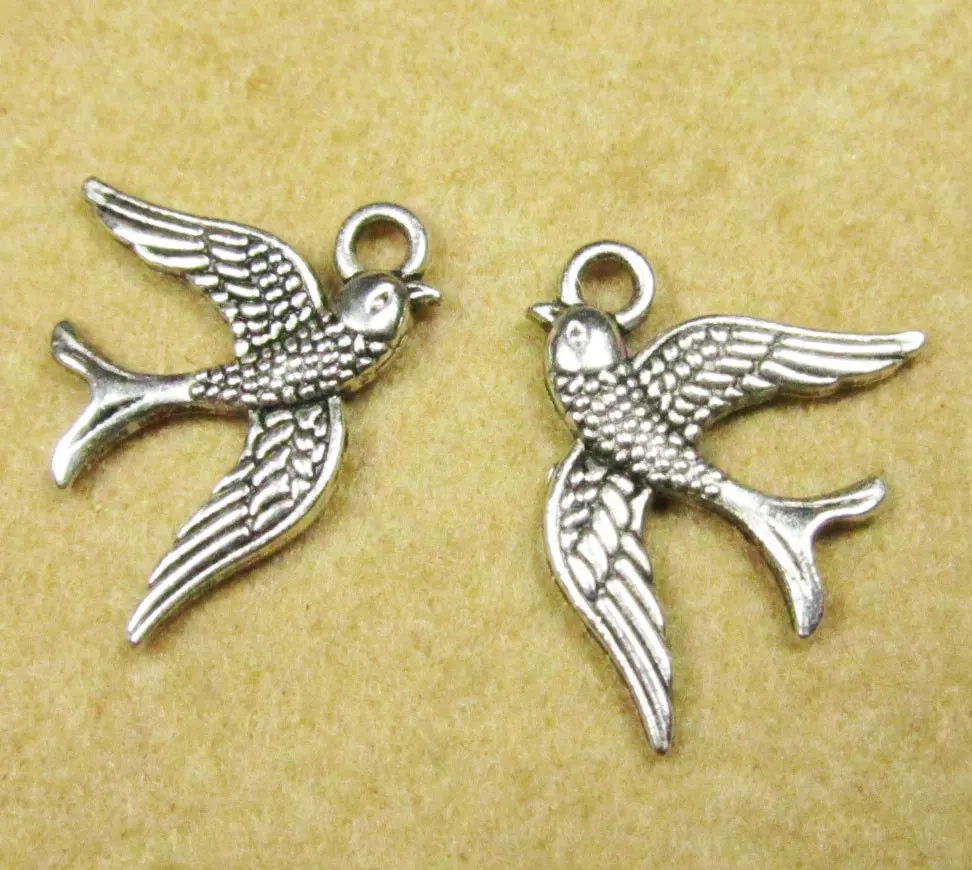 15pcs 16x20mm Antique Silver Swallow Bird Charms Pendant A104-3 | Украшения и аксессуары