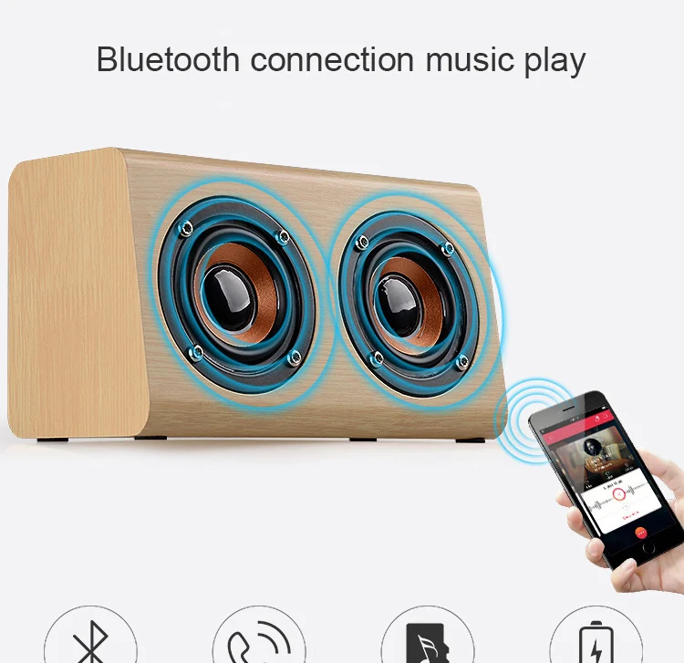 SADA деревянный Bluetooth динамик подходит для мобильного телефона ноутбука динамик PC разъем TF карта/AUX мини динамик Бас Звук