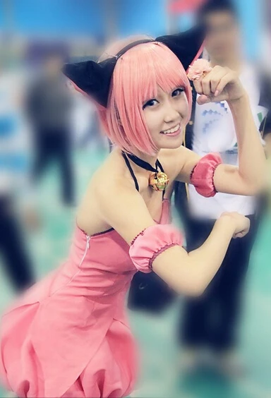 Костюм для косплея из Токио Mew Ichigo Momomiya с перчатками и аксессуарами волос| |