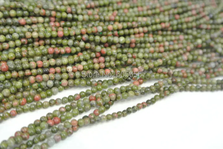 Маленький размер 2 мм натуральный камень унакит круглые бусины | Украшения и